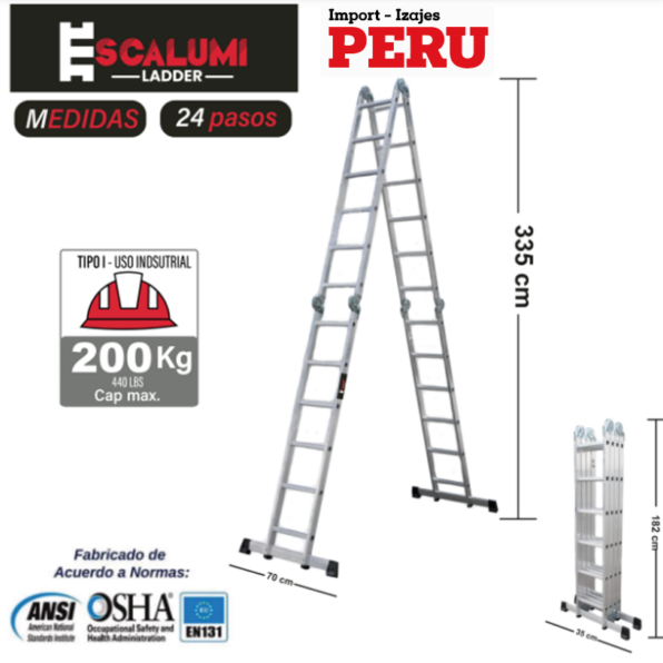 Escalera Multiusos Aluminio 24P