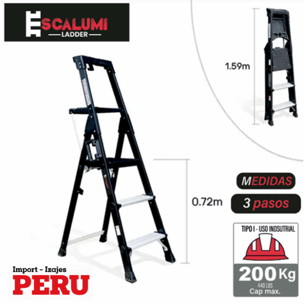 Escalera Portatil High Quality 3 pasos – ALUMINIO