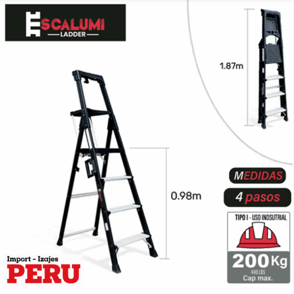 Escalera Portatil High Quality 4 pasos – ALUMINIO