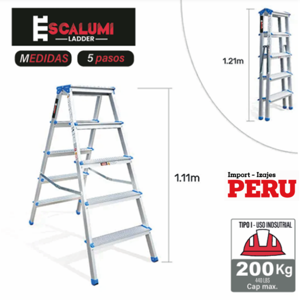 Banqueta Doble Acceso – Aluminio 5 Pasos