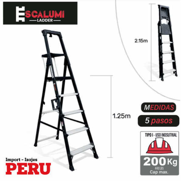 Escalera Portatil High Quality 5 pasos – ALUMINIO