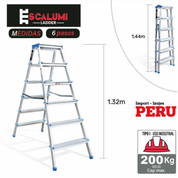 Banqueta Doble Acceso – Aluminio 6 Pasos